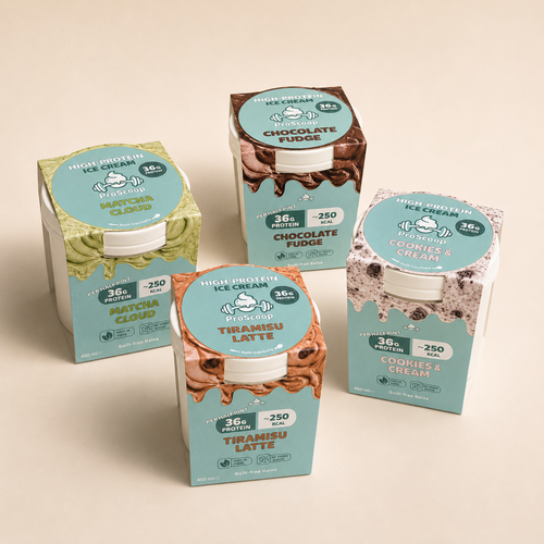 ProScoop Tub Box – 450ml high-protein ice cream tubs