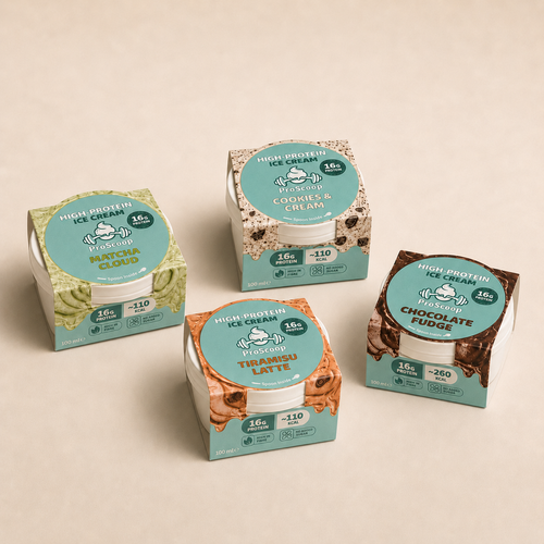 ProScoop Mini Box – 4 × 100ml high-protein ice cream cups
